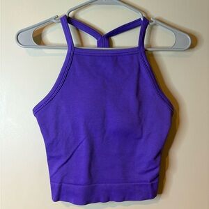 All In Motion Purple Racerback Cropped Sports Bra NWOt